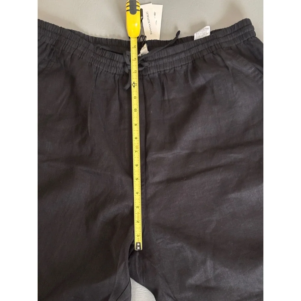 Banana Republic Women's Black Linen Pull On Ankle Pants Size XL 713472